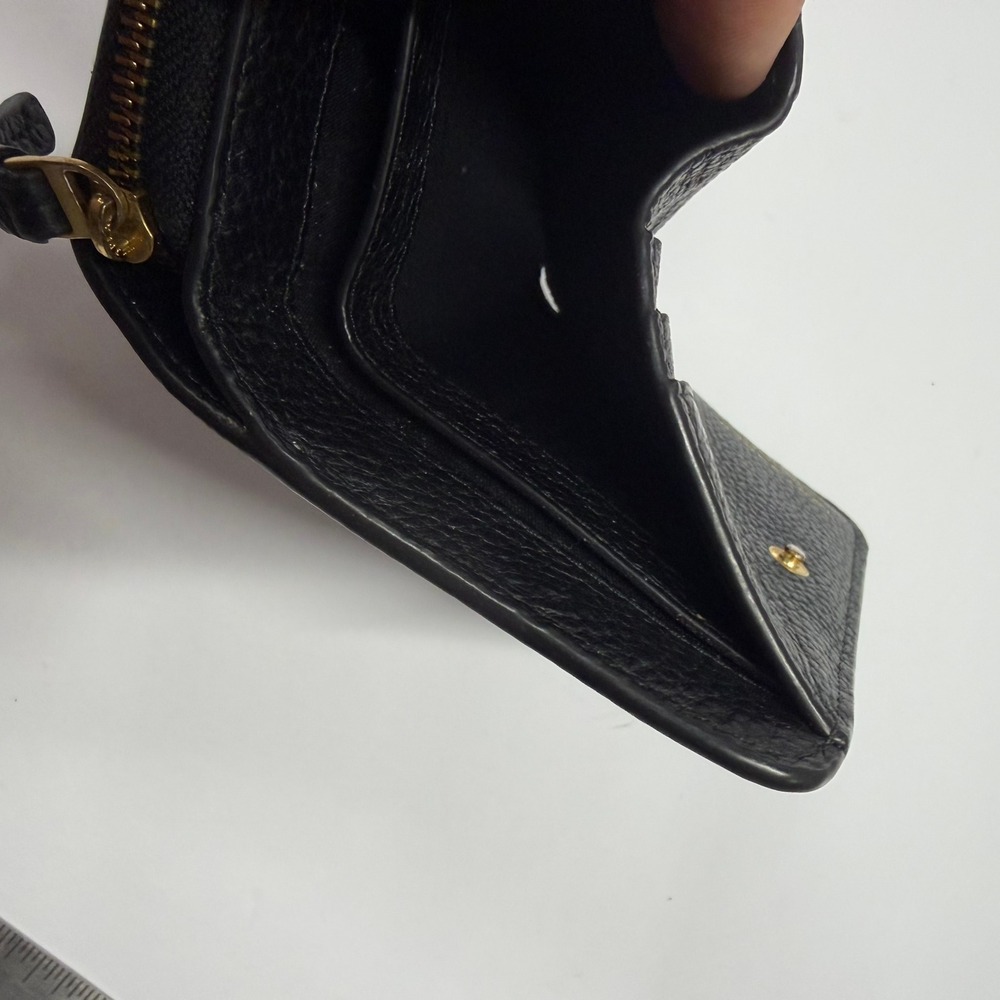 Tory Burch McGraw Bi-Fold Wallet Black Pebbled Leather Double T Logo Mini Wallet - Picture 5 of 5